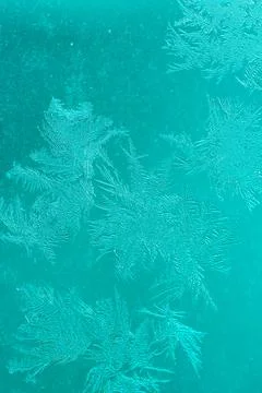Ice Pattern on window in Winter time Stock Photos