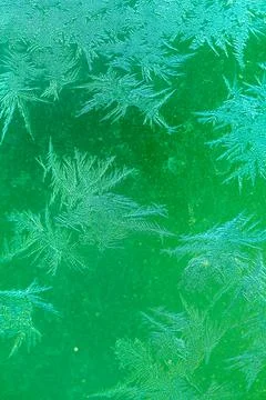 Ice Pattern on window in Winter time Stock Photos