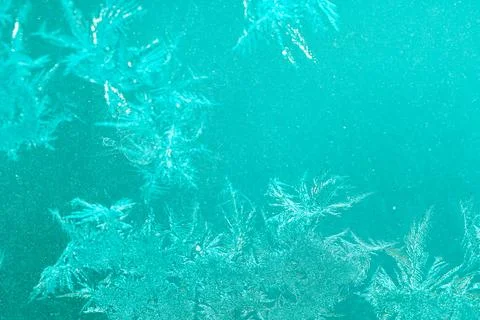 Ice Pattern on window in Winter time Stock Photos