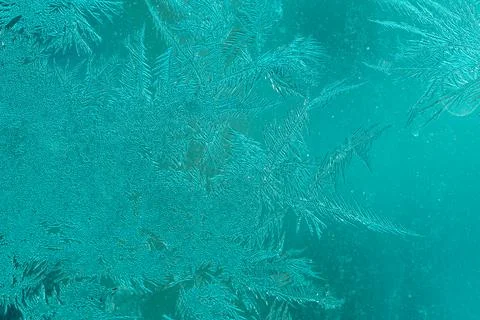 Ice Pattern on window in Winter time Stock Photos