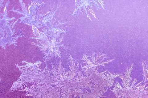 Ice Pattern on window in Winter time Stock Photos