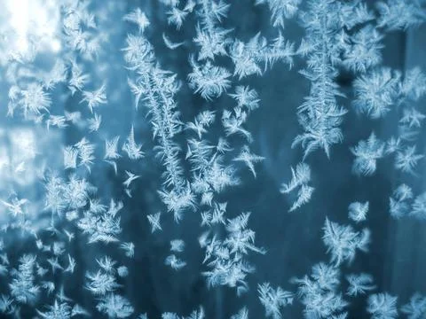 Ice pattern on winter glass Ice pattern on winter glass natural background... 库存照片