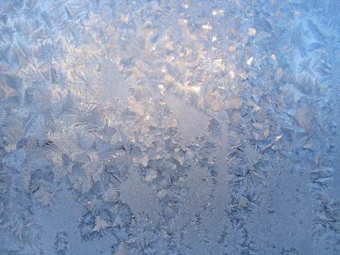 Ice pattern on winter glass Stock-Fotos