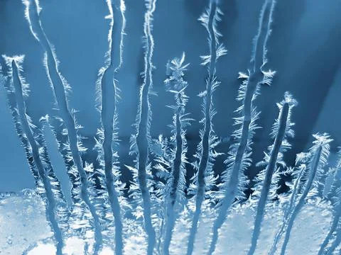 Ice pattern on winter glass Foto stock