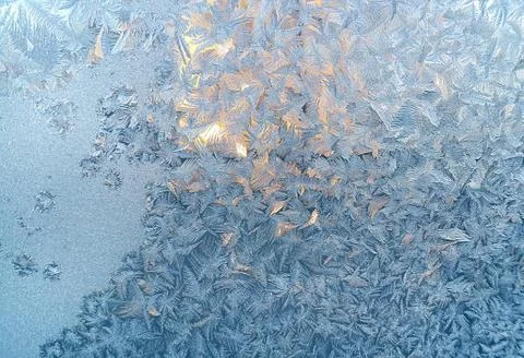 Ice pattern on winter glass Stock-Fotos