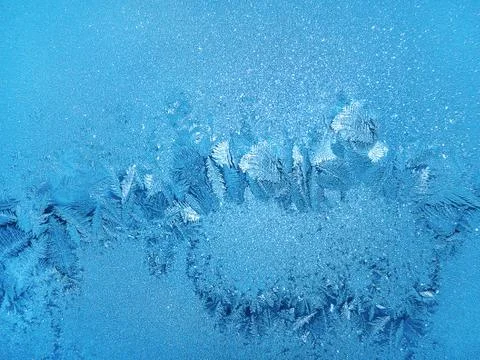Ice pattern on winter glass Stock-Fotos