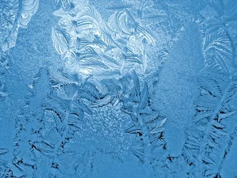 Ice pattern on winter window Stock Photos