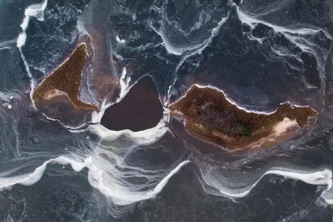 Ice patterns from above Stock Photos
