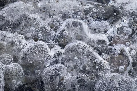 Ice Patterns and Air Bubbles within Ice Blocks at Fjallsarlon Iceberg Lagoon, Stock Photos