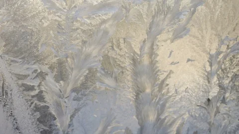 Ice Patterns On Window Video stock 72261664