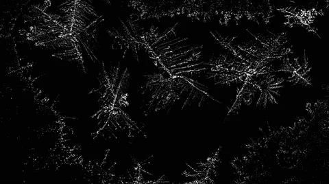 Ice Patterns On Winter on black background Stock Footage 57726882