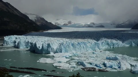 Ice of Perito Moreno glacier while falling Stock Footage 327712519