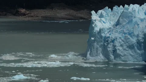 Ice of Perito Moreno glacier while falling Stock Footage 327712524