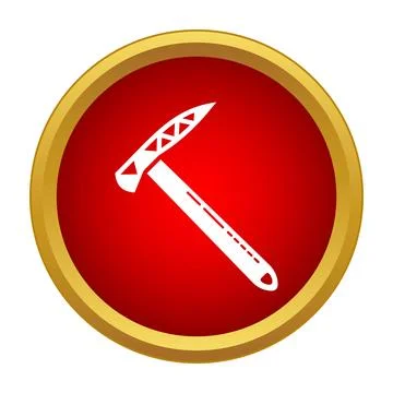 Ice pick tool button for climbing icon Illustration