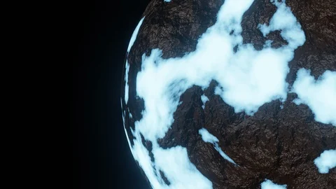 Ice Planet or Ice Age Cold World Rotate Motion Background in Right Frame Stock Footage 129487414