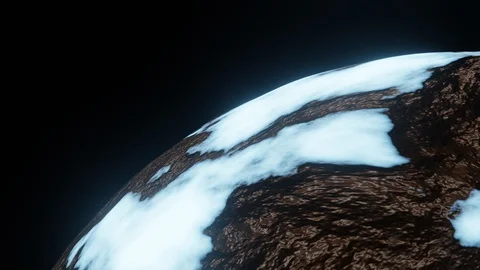 Ice Planet or Ice Age Cold World Rotate Motion Background on Side Frame Stock Footage 129487659