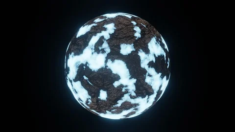 Ice Planet or Ice Age Cold World Rotate Motion Background on Center Frame Stock Footage 129491465
