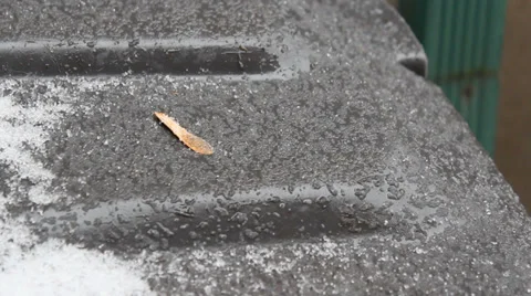 Ice on Plastic Bin Stock Footage 33822327