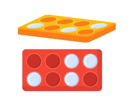 Ice plastic trays vector concept Stock Illustration