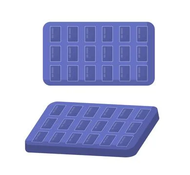 Ice plastic trays vector concept 스톡 일러스트