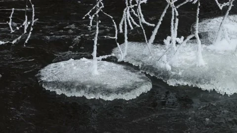 Ice plate in the water Stock Footage 150255462