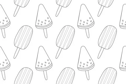 Ice Pops Coloring Page Pattern Stock Illustration