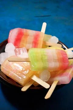 Ice popsicles view 스톡 사진