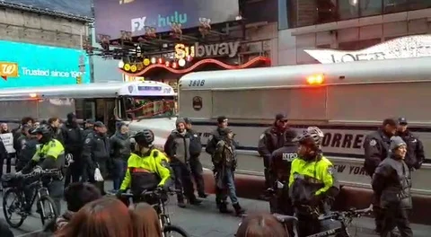 ICE Protest March and Protesters getting Arrested in New York City USA3-20200216 Stock Footage 124812254