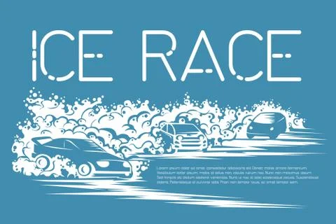Ice race card Stock Illustration