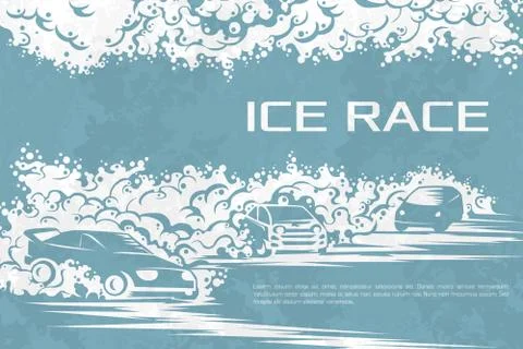 Ice race card Stock Illustration