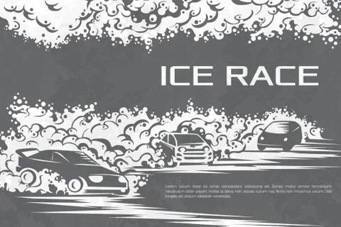 Ice race card Illustrazione stock