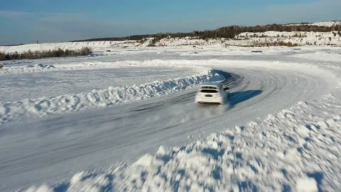 Ice rally racing in winter Stock Footage 151154161