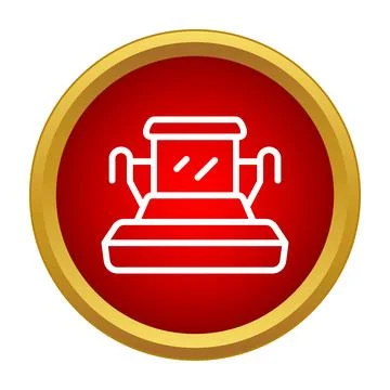 Ice resurfacer cleaning machine preparing rink surface icon Stock Illustration