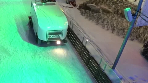 The Ice-Resurfacer Machine Makes The Ice Perfect Stock Footage 146194930