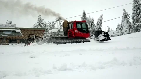 Ice Resurfacing on Ski Rink in Malam Jabba Ski Resort, Swat, Pakistan Stock Footage 159843576