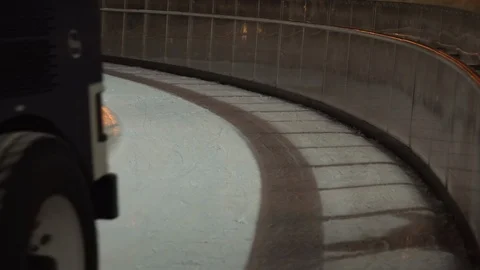 The ice rink cleaner updates the surface of the ice rink in the evening Stock Footage 122259108