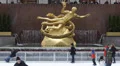 The Ice Rink Historic Landmark Rockefeller Center New York City Winter December HD Footage
