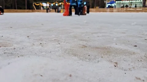 Ice rink in the park Stock Footage 294415718