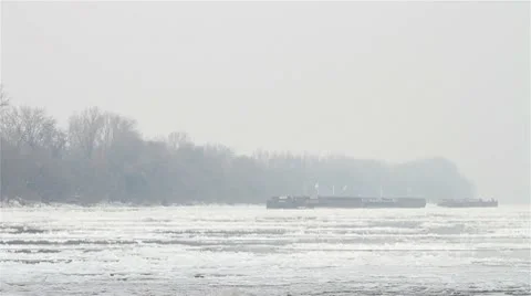Ice on River 06 Stock Footage 10750404