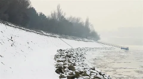 Ice on River 08 Stock Footage 10750445