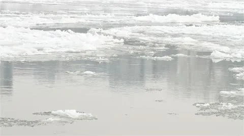 Ice on River 14 Stock Footage 10750545