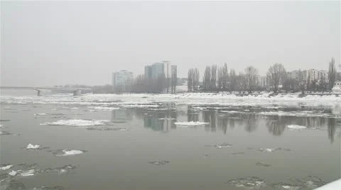 Ice on River 15 city Video stock 10750556