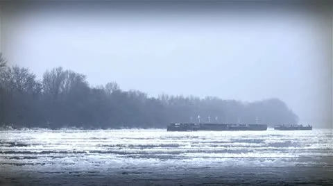 Ice on River 36 stylized Stock Footage 10750895