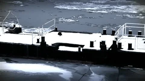 Ice on River 44 dock stylized Video stock 10751105