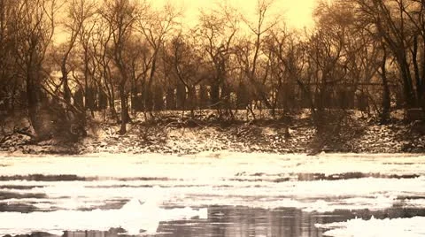 Ice on River 53 city Video stock 10751240