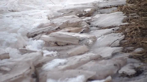 Ice on river bank Video stock 36078888