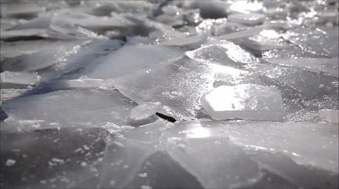Ice on the river, dolly 18 Stock Footage 34955813