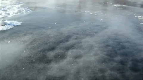 Ice on the river, dolly Video stock 34970757