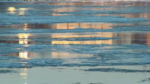 Ice on river Stock Footage 584837