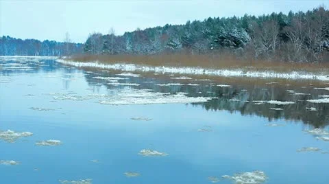 Ice on river Stock Footage 10718347